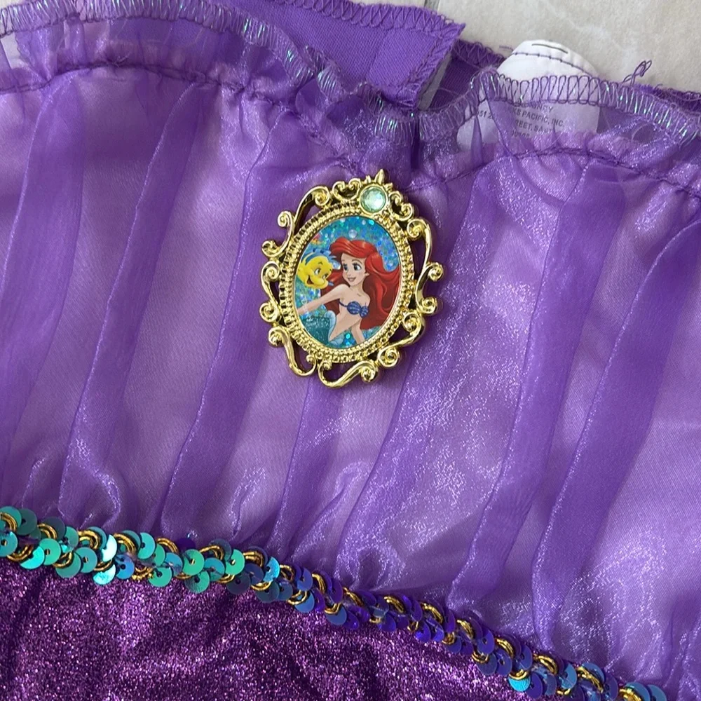 Disney Princess Ariel Dress Costume for Girls Teal/Purple 4-6X